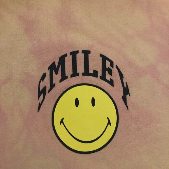 SMILEY H&M Sweatshirts Men's Medium Orange Smiley Face Oversized Fit Hoodie - Picture 7 of 10